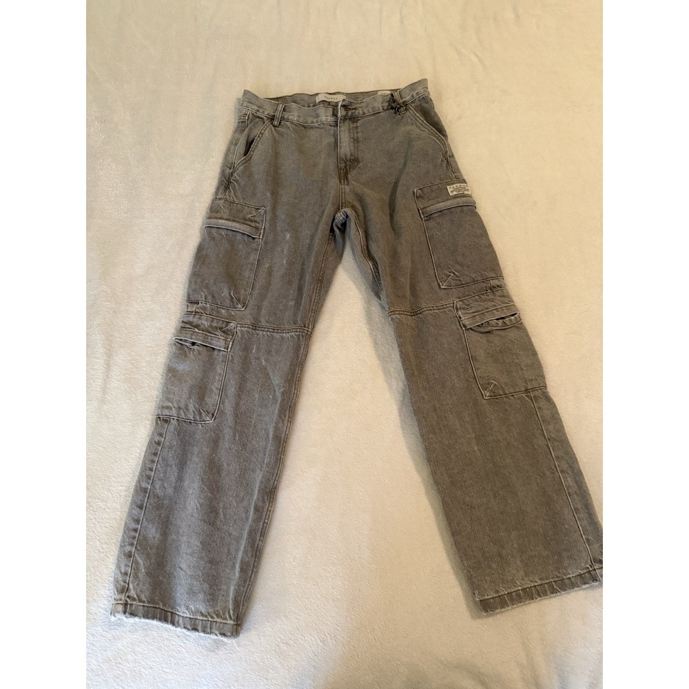 Pacsun Dylan Baggy Jeans Mens 30x30 Gray Cargo‎ Lightly Distressed